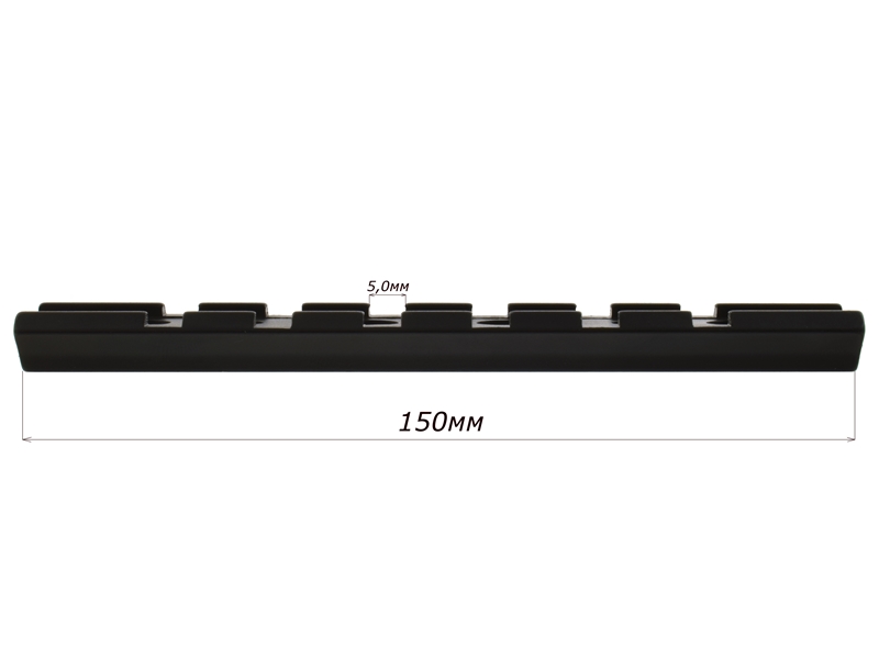 Планка Weaver (Вивер), Picatinny (Пикатинни) универсальная с болтами и гайками для крепежа, 115мм на 6 слотов