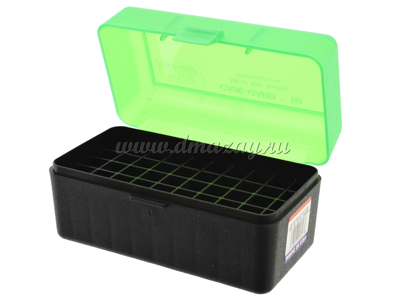 Коробка (кейс, бокс) пластиковая для патронов MTM Case-Card RM-50-16T на 50 патронов следующих калибров: .410 , .25-06 , .30-06 Spr , .338-06 , 6.5x55 Swedish , 9.3x57 , 9.3x62 и прочих