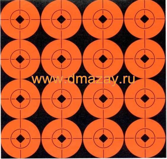 Мишень наклейка бумажная с кругом диаметром 3,8 см (1.5") для металлических сбрасываемых мишеней BIRCHWOOD CASEY 33904 TS1.5  Self-Adhesive Target Spots Targets 160 штук (10 листов)    