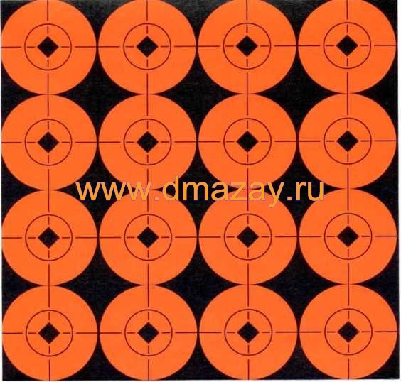 Мишень наклейка бумажная с кругом диаметром 3,8 см (1.5") для металлических сбрасываемых мишеней BIRCHWOOD CASEY 33904 TS1.5 Self-Adhesive Target Spots Targets 160 штук (10 листов)