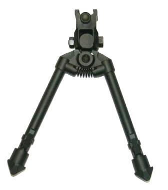 Сошки (сошка, подставка, упор) с функцией поворота для оружия с планкой Вивера (Weawer) телескопические низкие длина 18.5-11.5” NcSTAR ABUQ с адаптором на ствол цвет черный