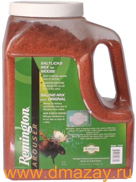 Приманка пахучая для лося REMINGTON (BUCK EXPERT) 2123 SALTIKS MIX for MOOSE смесь из солей и минералов для прикормки в пластиковой канистре 3,6 кг (8 lbs)