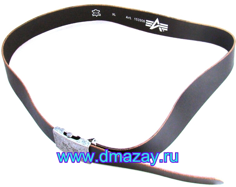 Ремень брючный (поясной) Alpha Leather belt solid (коричневый), длина 125 см из натуральной кожи