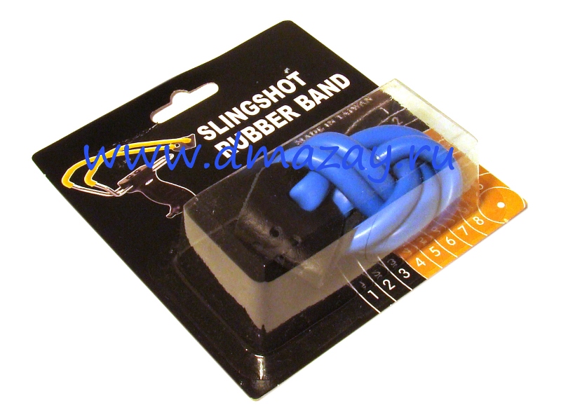 Запасная тетива (резинка, жгут, тяги) для рогатки  Magic Slingshot с кожаной вставкой, синяя