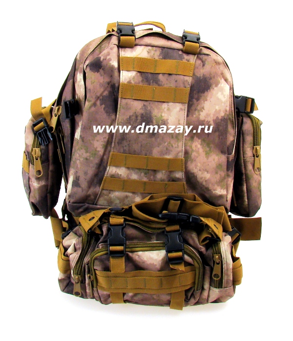 Тактический рюкзак со съемной поясной (плечевой) сумкой Kms 6048, непромокаемый, с поясной поддержкой, цвет Болото