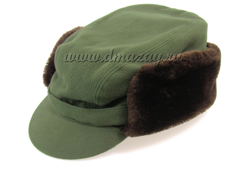 Мужская зимняя шапка (кепка) с «ушами» и козырьком WERRA HUNTING 0809 BONA из флиса, Чехия