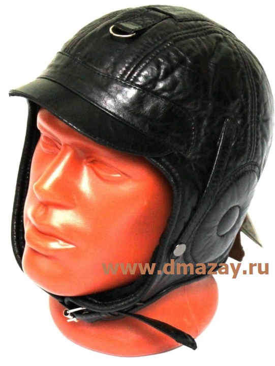 Шлем для экстремальной охоты (туризма) из натуральной кожи с подкладкой из овчины АРТМЕХ 5051 1 цвет черный