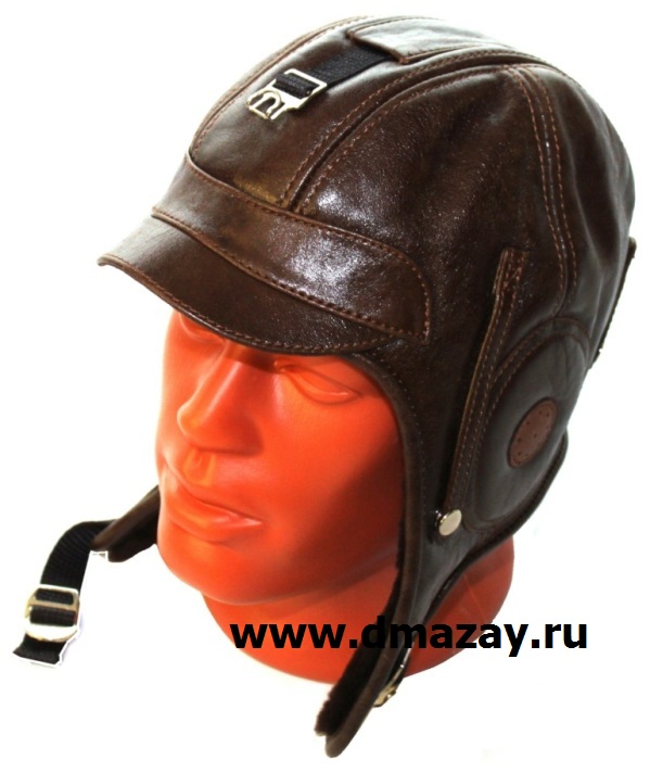 Шлем для экстремальной охоты (туризма) из натуральной кожи с подкладкой из овчины АРТМЕХ 5051 4 цвет коричневый