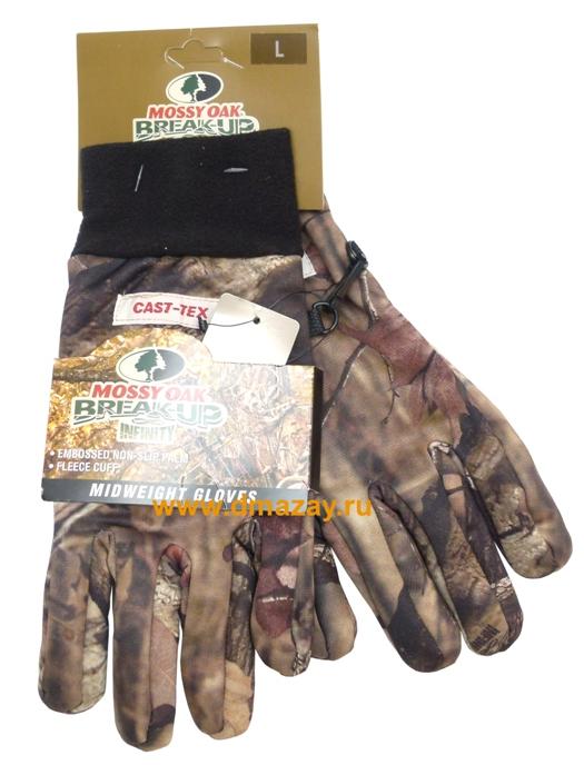 Перчатки Cast-Tex осенне - весенне - зимние камуфлированные Midweiggt Gloves Realtree AP с толстой флисовой подкладкой и нескользящей системой Non-slip Palm