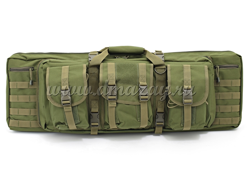 Кофр-рюкзак (чехол) для двух ружей (карабинов, винтовок) с оптикой длиной до 95см, цвет Олива