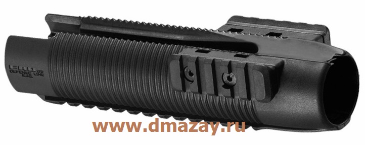 Цевье тактическое с тремя планками Пикатинни (Picatinny) для Mossberg (Моссберг) 500 FAB Defense (Фаб Дефенс) PR-MO пластик черного цвета