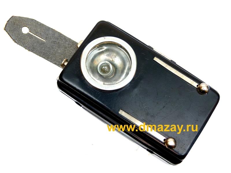 Фонарь армейский сигнальный металлический черный со светофильтрами СССР под квадратную батарею