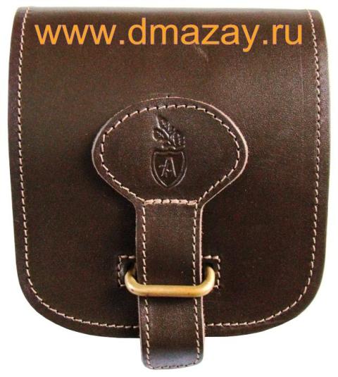 Подсумок (футляр) комбинированный Акрополис на 10 патронов натуральная кожа коричневый Akropolis ФП-20