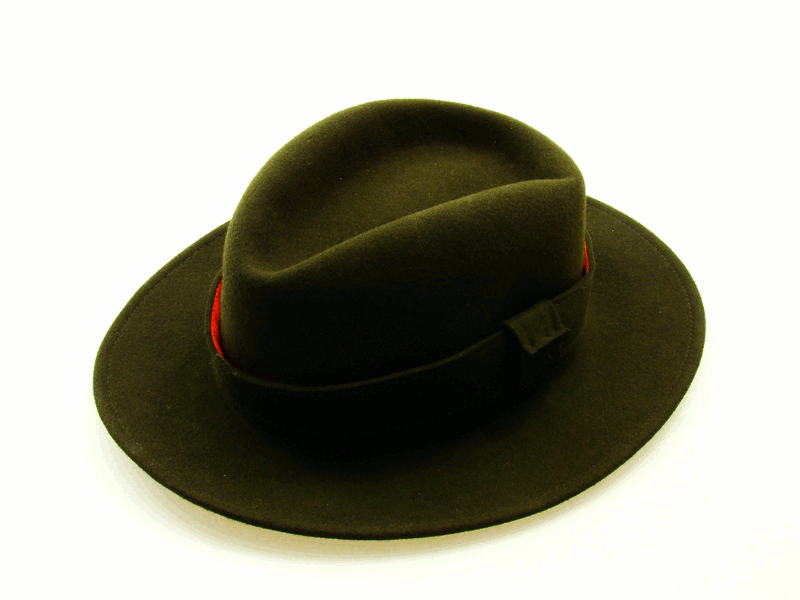 Фетровая шляпа широкополая для загонной охоты со светоотражающим элементом WERRA HUNTING 0917 EGON из шерстяного войлока темно-оливкового цвета, Чехия.