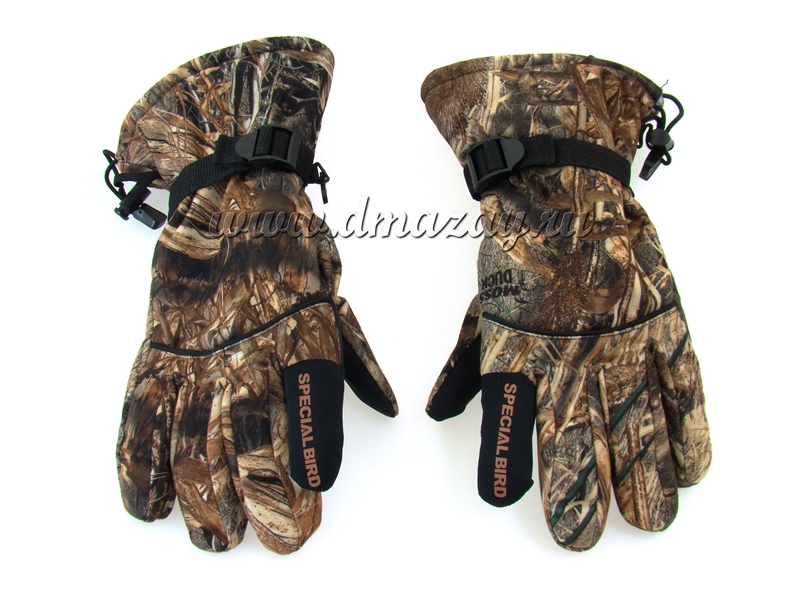 Перчатки флисовые SPECIAL BIRD Super-Tex зимние, цвет Duck Blind (Утиный Камыш)