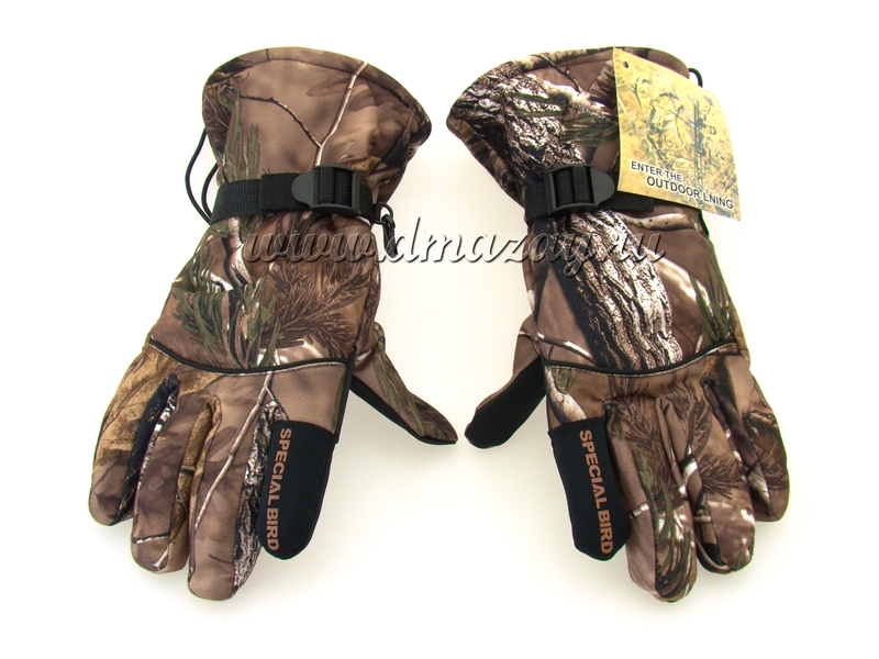 Перчатки флисовые SPECIAL BIRD Super-Tex зимние, цвет Realtree (Лес)