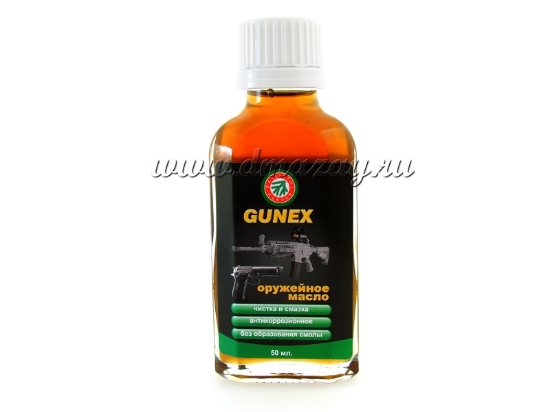 Оружейное масло Gunex (Гунекс) в стеклянном флаконе, объем 50мл, арт.22006