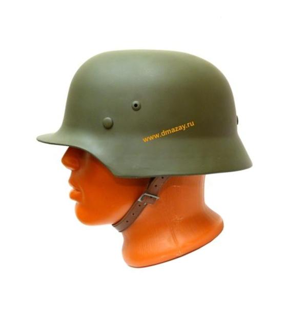 Шлем (каска) М-35 сталь WW II Oliv с подшлемником Германия реплика зеленый