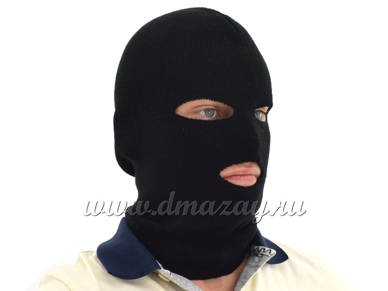 Шлем-маска для лица (балаклава) черного цвета