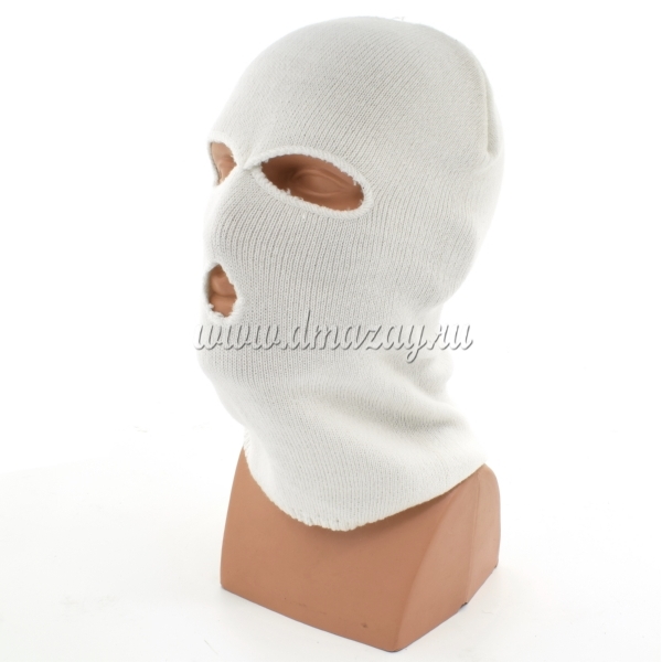 Шлем-маска для лица (балаклава) белого цвета