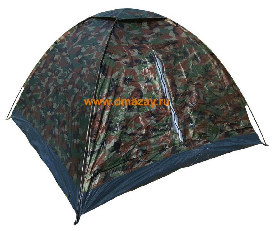 Палатка трехместная Monodom Woodland Nylon 190T PU с противомоскитной сеткой непромокаемое дно MFH 32103T