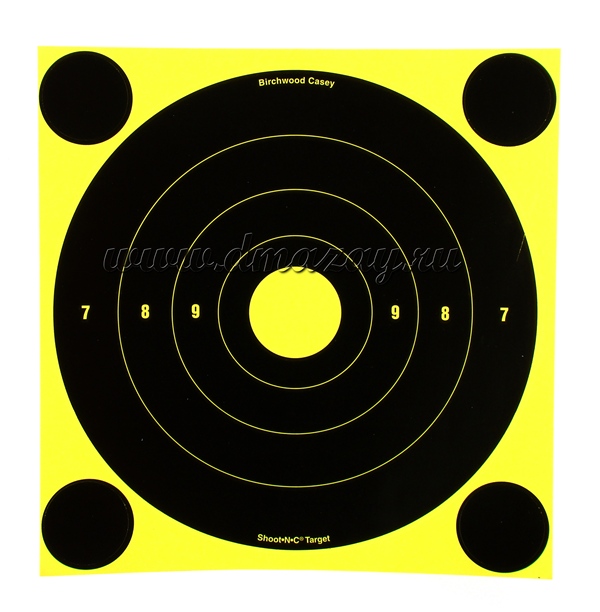 Мишень наклейка бумажная для пневматического оружия проявляющаяся от попадания в комплекте с восстанавливающими и светоотражающими наклейками BIRCHWOOD CASEY Shoot N C Shoot N C Instant Feedback SELF-ADHESIVE TARGETS (6 + 8 + 24 штуки) 34807 LT-6