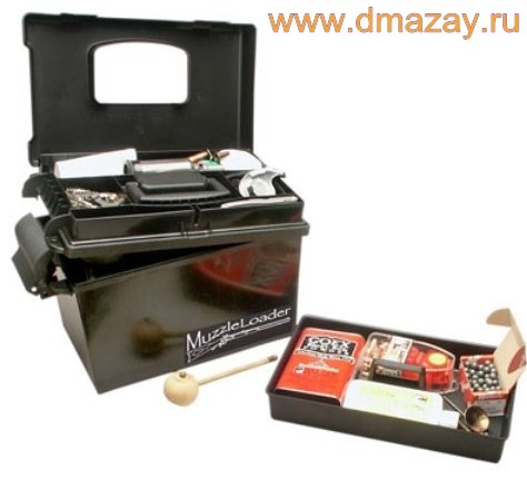 Кейс (ящик) пластиковый водозащищенный для хранения пороха, зарядов и принадлежностей MTM (МТМ) ML1-40 Muzzle Loader Dry Box черный