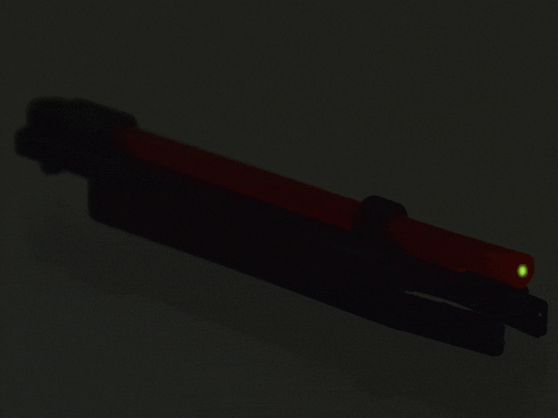 Мушка оптоволоконная+тритиевая 2в1 для дневной + ночной охоты RGL для ИЖ-27, МР-153, 155, 156, ТОЗ-34 и прочих с прицельной планкой шириной 5,5-8,3мм , диаметр 3,4мм, Красная