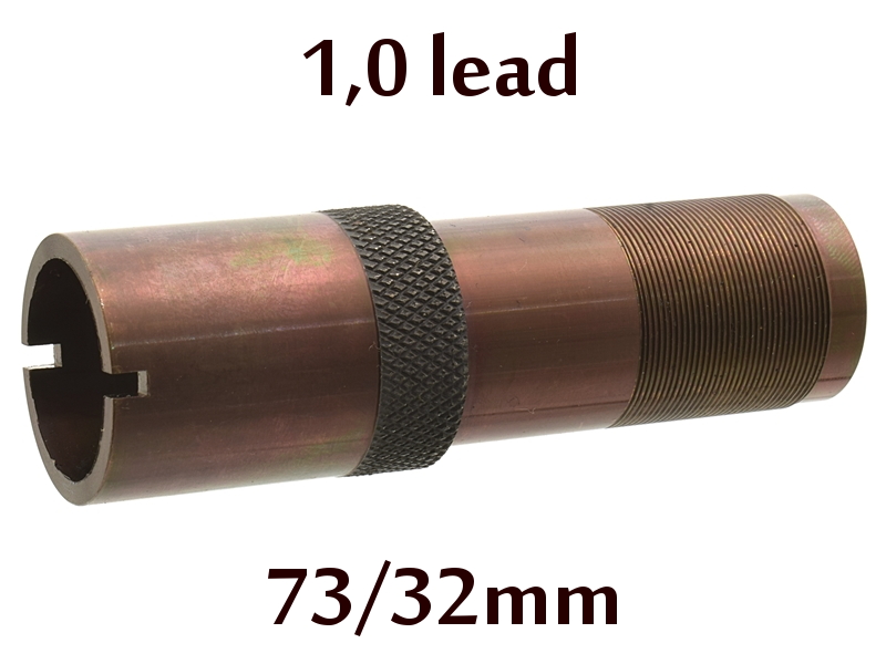 Дульная насадка (чок) 12 калибра из легированной стали на МР (ИЖ) 155, 153, 27 длина 73/32мм, сужение 1,0 lead - полный чок (F) (13132)