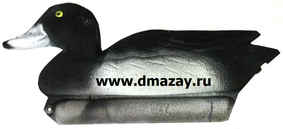 Чучело утки подсадное чернеть хохлатая селезень отдыхающий плавающий складной NORTH WAY (НОРС ВЕЙ) 32101 UVR1 из полимера антибликовый флок    
