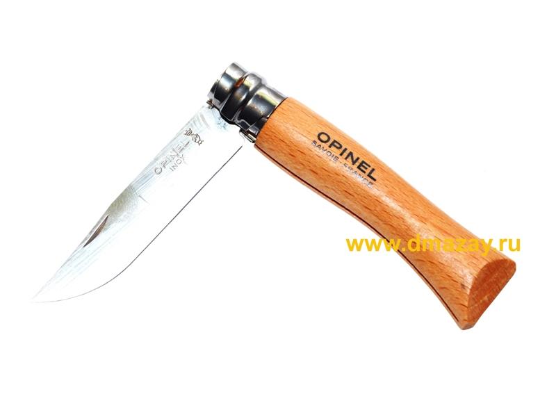 Складной нож Opinel (Опинель) Tradition 7VRI 000693 (№07 Inox) с длиной лезвия 7,8 см Франция