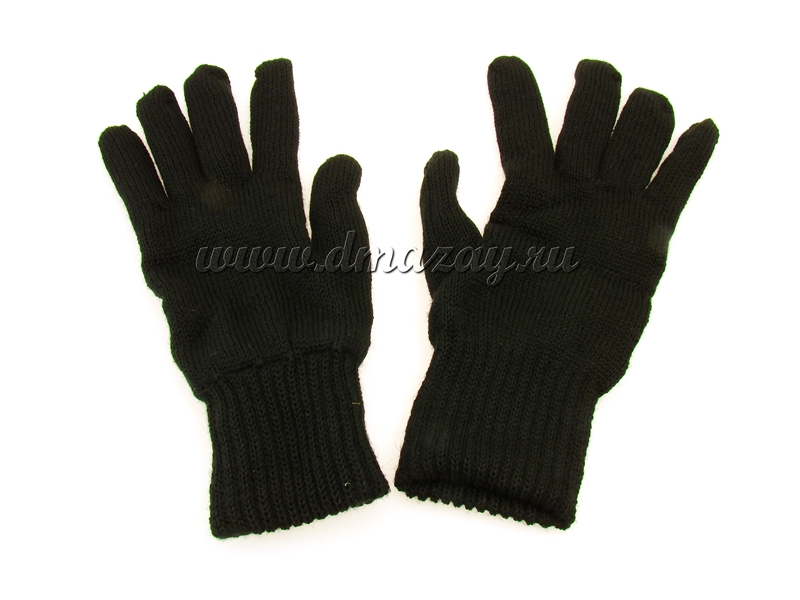 Перчатки для военнослужащих полушерстяные черного цвета