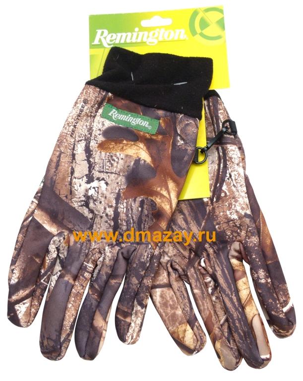 Перчатки Remington Mossy OAK осенне - весенне камуфлированные с тонкой флисовой подкладкой и нескользящей системой Non-slip Palm