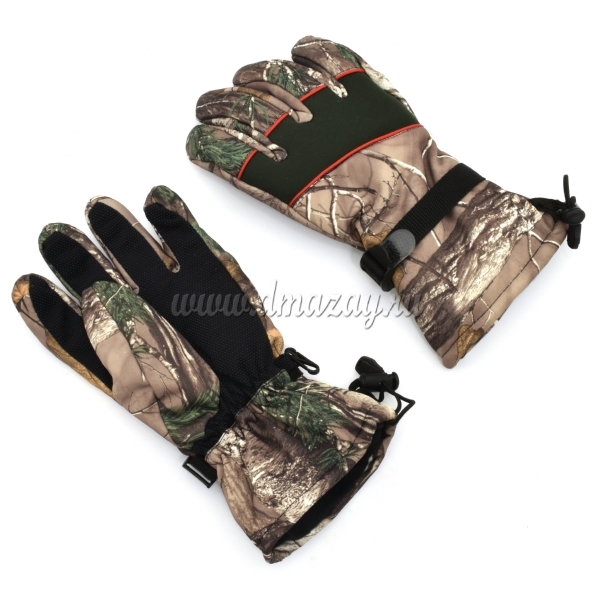 Перчатки охотничьи зимние камуфлированные Master Hunt с флисовой подкладкой