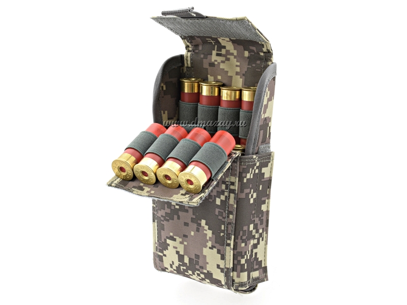 Подсумок с системой MOLLE (МОЛЛЕ) на 24 патрона 12 калибра, цвет Полынь цифра