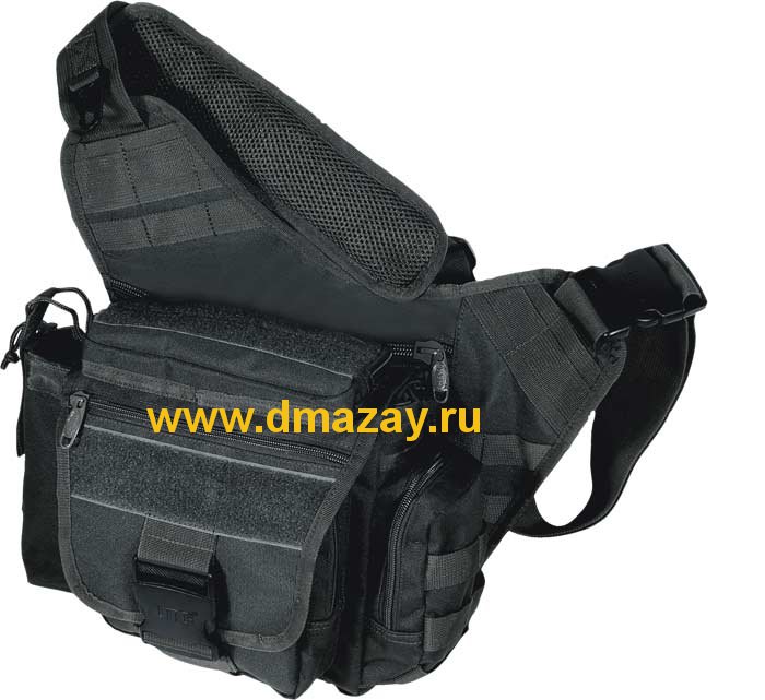 Тактическая сумка на плечо Leapers ЛИПЕРС PVC-P218В черная UTG® Multi-functional Tactical Messenger Bag OD Black