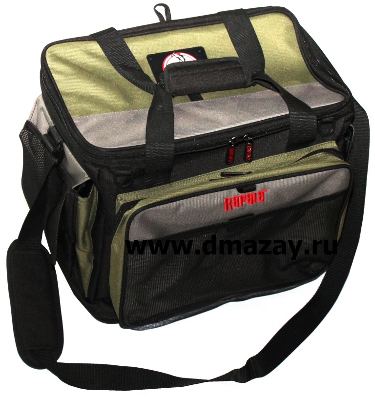 Большая рыболовная наплечная сумка RAPALA (РАПАЛА) 46015-1 MAGNUM TACLE BAG цвет зеленый