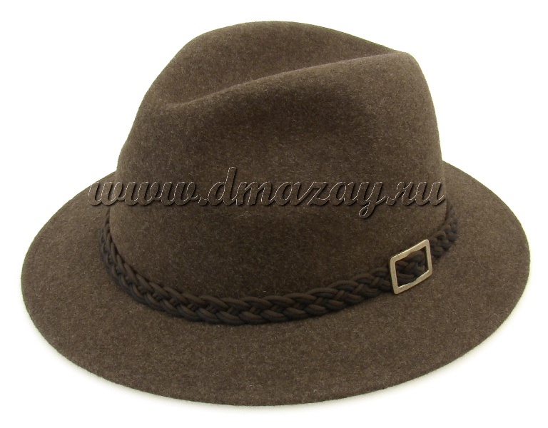 Фетровая шляпа широкополая WERRA HUNTING 0925 ANTON из шерстяного войлока коричневого цвета, Чехия.