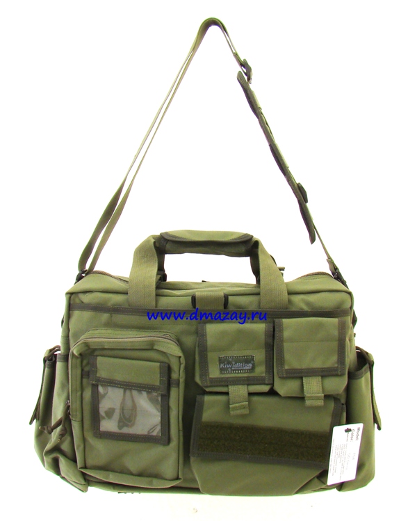 Тактическая сумка-портфель для переноски ноутбука и различного снаряжения Kiwidition TOA OD Green, с плечевой лямкой