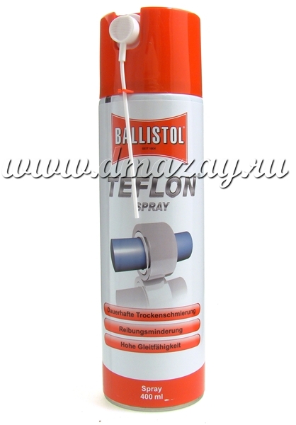 Оружейная сухая тефлоновая смазка Ballistol PTFE-Teflon Spray (Баллистол тефлон спрей), объем 400мл, арт.25607