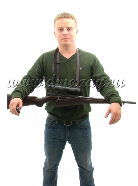 Упор для оружия на пояс (поясной оружейный крюк) VEKTOR (Вектор) GUN REST У-3 maxi (большой), из натуральной кожи