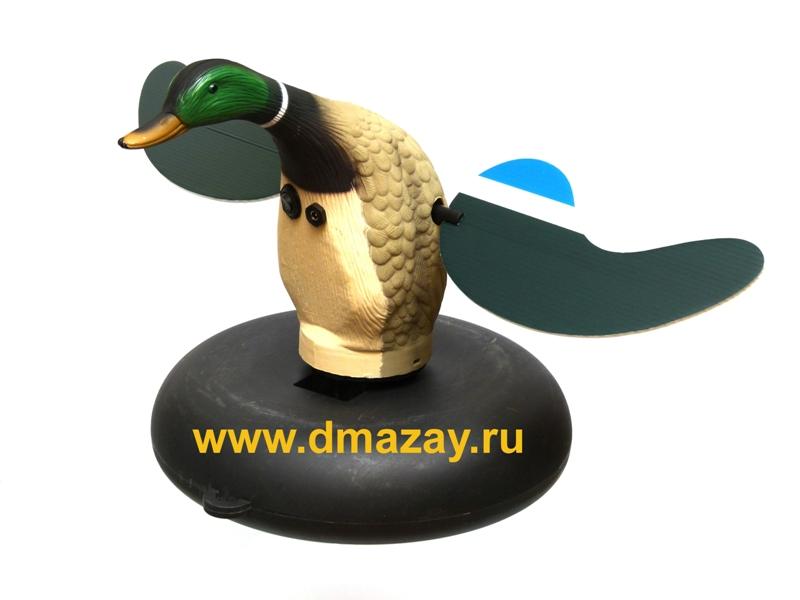 Чучело плавающее подсадное утка кряква селезень машущее (крутящее) крыльями электрическое MOJO (Моджо) OUTDOORS Floater HW7101 на поплавке