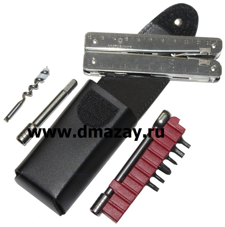 Мультиинструмент (инструмент, мультитул) VICTORINOX AG (ВИКТОРИНОКС) SWISS TOOL 3.0339.L (39 функций) в кожаном чехле и дополнительным набором насадок