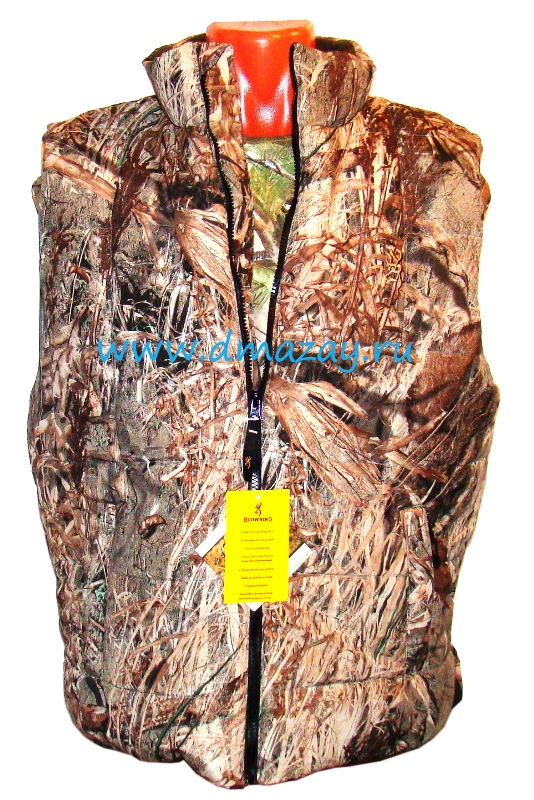Утепленный жилет (безрукавка) для охоты и рыбалки Browning цвет Mossy OAK Duck Blind (утиный камыш)
