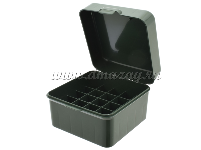 Коробка (кейс, бокс) MTM S25-12M-11 Magnum для хранения и переноски 25 патронов к гладкоствольному оружию 12 калибров ЗЕЛЕНОГО цвета