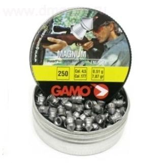 Пульки, пули для пневматического оружия (пневматики) GAMO Magnum Energy (Гамо Магнум) калибра 4,5 мм вес 0,49 г 250 штук в жестяной банке