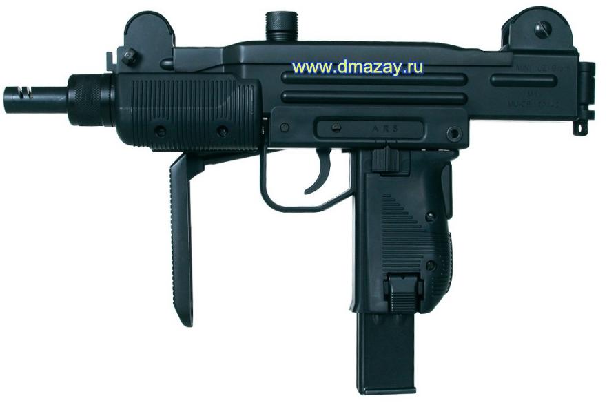 Пневматический автоматический пистолет-пулемет Gletcher UZM калибр .177 (4,5 мм) Steel ВВ Глетчер УЗМ (Узи)