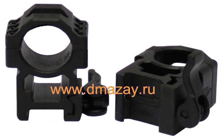    (, )    /    25,4    LEAPERS () RQ2W1206 Max Strength LE Grade Quick Detach Picatinny Rings: 2PCs, 1" Diam, Hi Profile