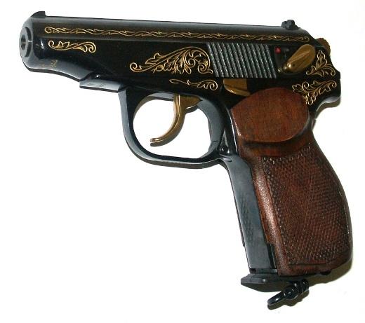 Пневматический пистолет Макарова МР 654К 10 в подарочном исполнении с гравировкой и раскраской