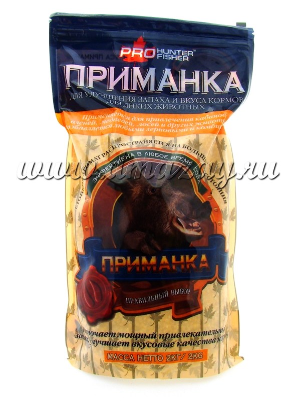 Приманка (Прикормка, кормовая добавка) сухая PRO HUNTER FISHER для улучшения запаха и вкуса кормов для диких животных ОРЕХОВО-ЯГОДНАЯ (аналог «Hog wild») 2 кг (Кабан, медведь, олень, косуля, енот, барсук и др.)
